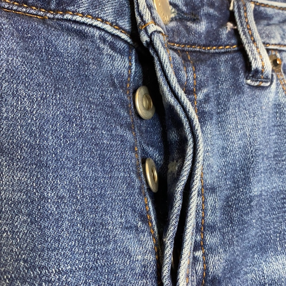 FREE PEOPLE button fly high rise skinny jeans 29 boho denim - Picture 4 of 8